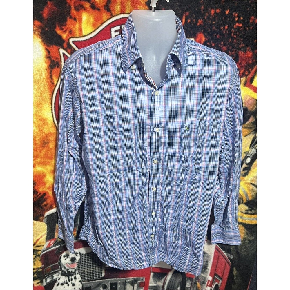 Tailorbyrd Mens Shirt Size Large Long Sleeve Button Down‎ Blue Multi Color Plaid